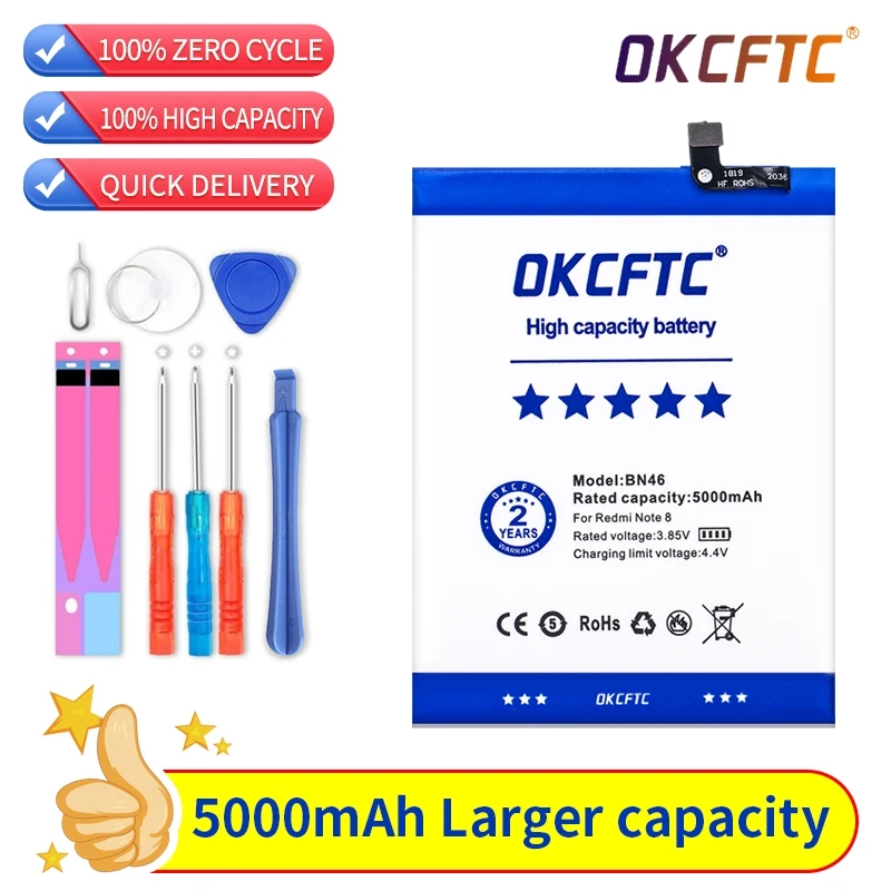

Replacement Battery BN46 For Xiaomi Redmi Note8 Note 8T 8 Redmi 7 Redmi7 Note 6 Note6 Rechargeable Phone Battery 5000mAh