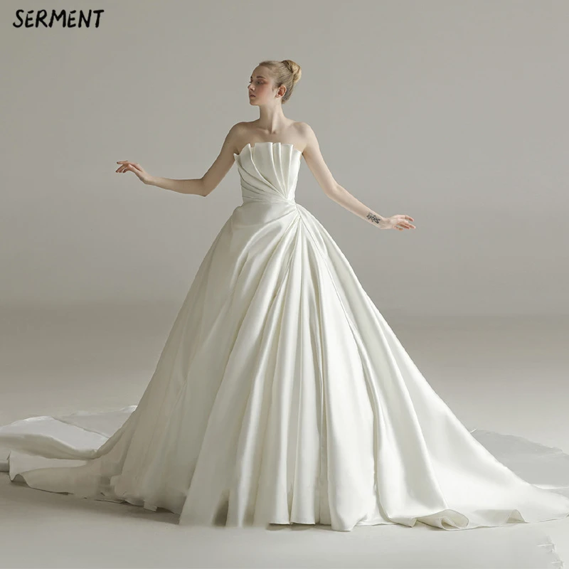 

SERMENT Wedding Dress Bride Trailing Princess Dream European and American Court Was Thin and Light Free Custom made Plus Size