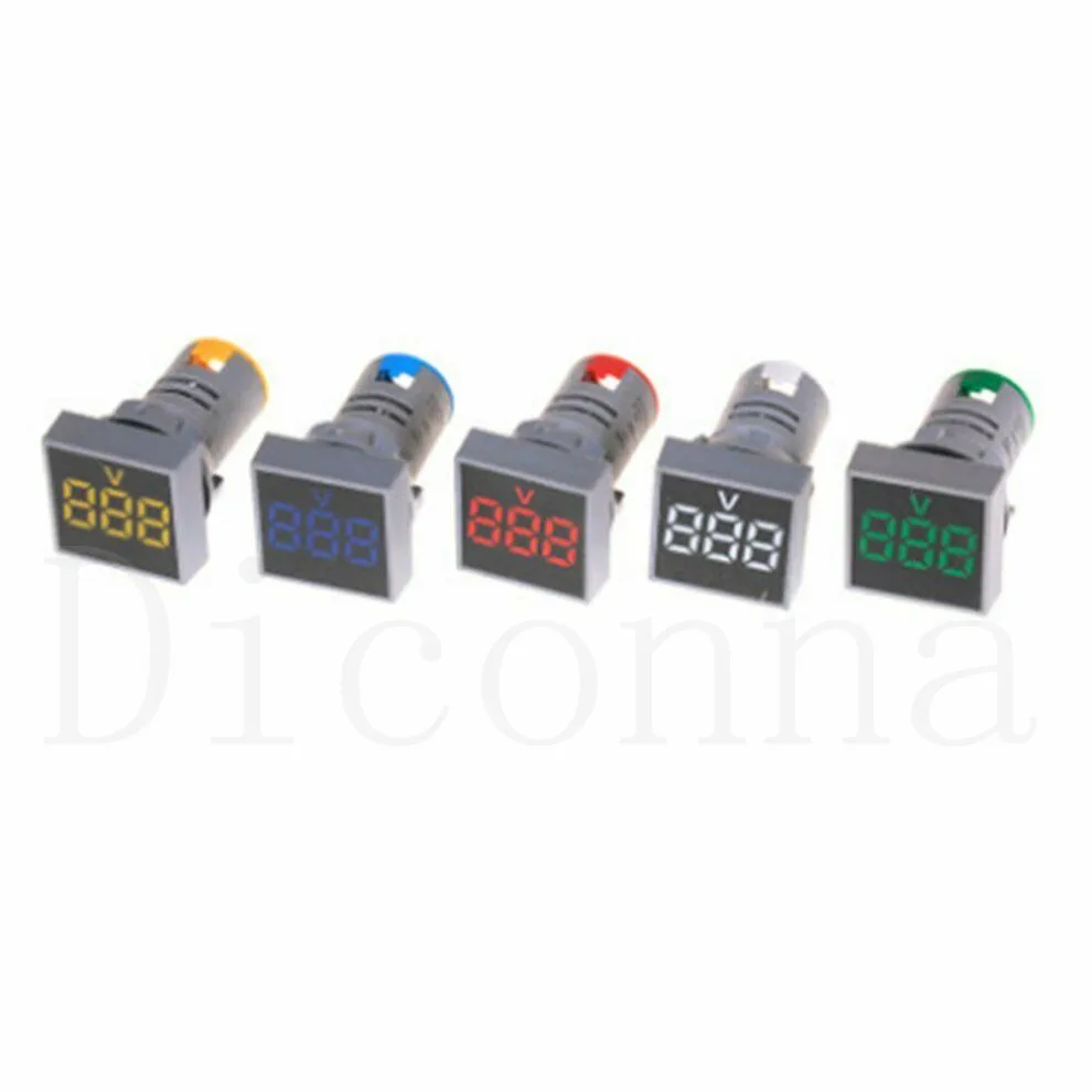 22 мм AC12-500V вольтметр Панель светодиодный цифровой Напряжение метр Индикатор светильник 10 шт. цвета при отправке разные цвета