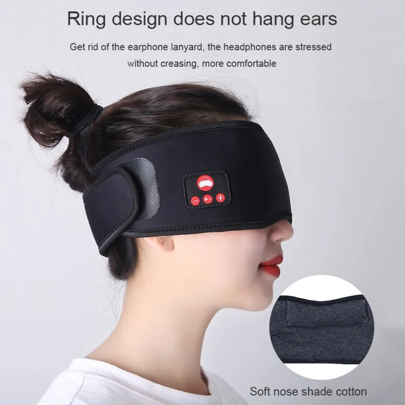 Маска для сна с Bluetooth, Беспроводные стереонаушники, Bluetooth 5,0, мягкие наушники для сна, поддержка громкой связи, маски для сна