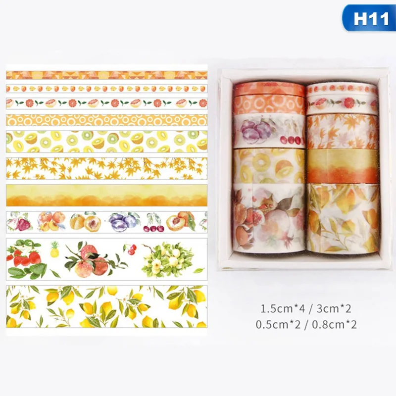 11 10 шт./кор. милые Мультяшные животные васи ленты Скрапбукинг DIY деко креативные японские каваи маскирующие ленты - Цвет: 11