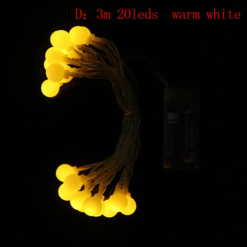 1.5M 10LED 3M 20LED Bubble Ball String Lights Garlands Battery Flash Fairy Lamp Outdoor For Christmas Holiday Home Decor - Цвет: 3m Warm White