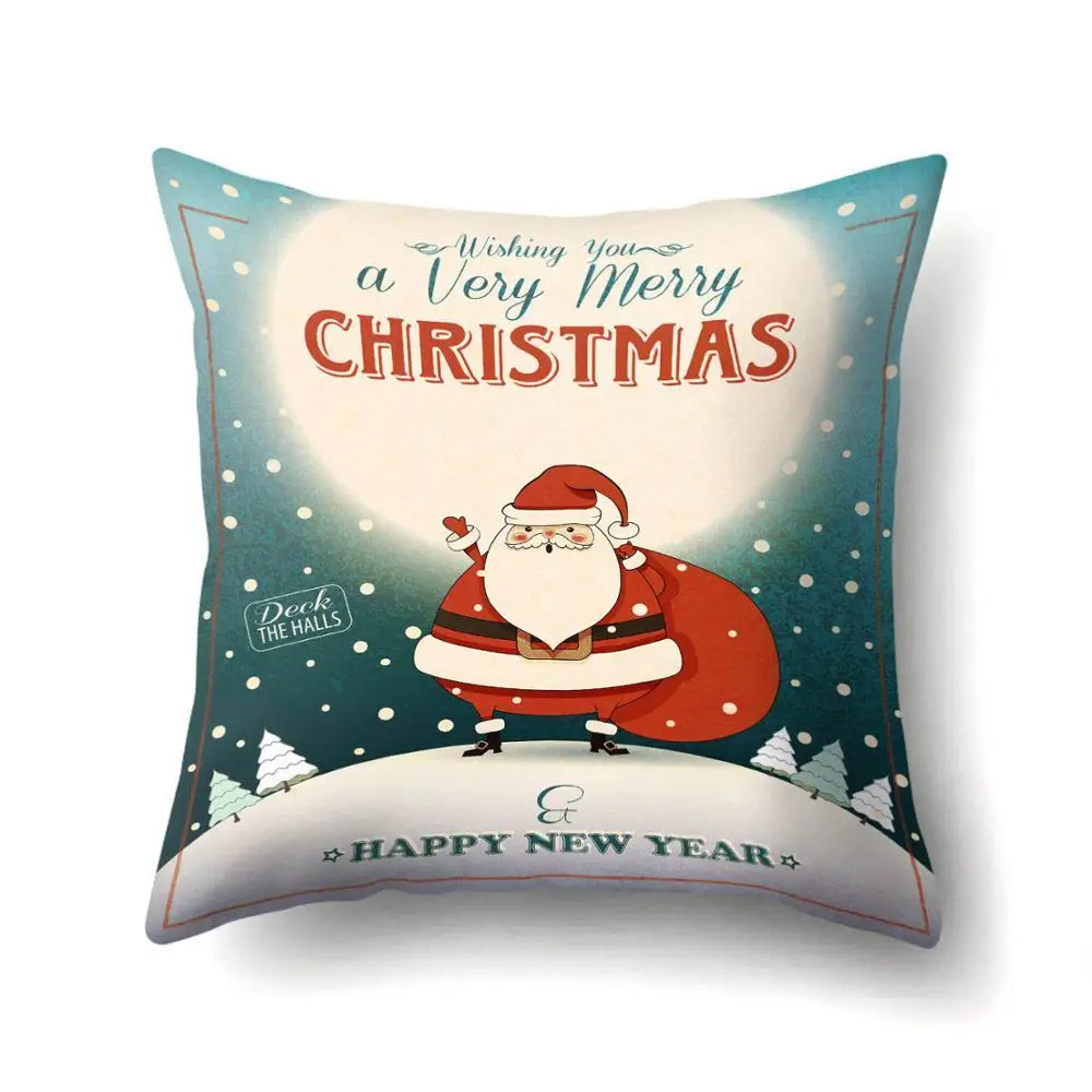 Рождественская наволочка для подушки с Санта Клаусом и снежинками, декоративная подушка для дома, спальни, дивана, кровати, полиэфирная наволочка, 40543 - Цвет: 2BZ-40543-322