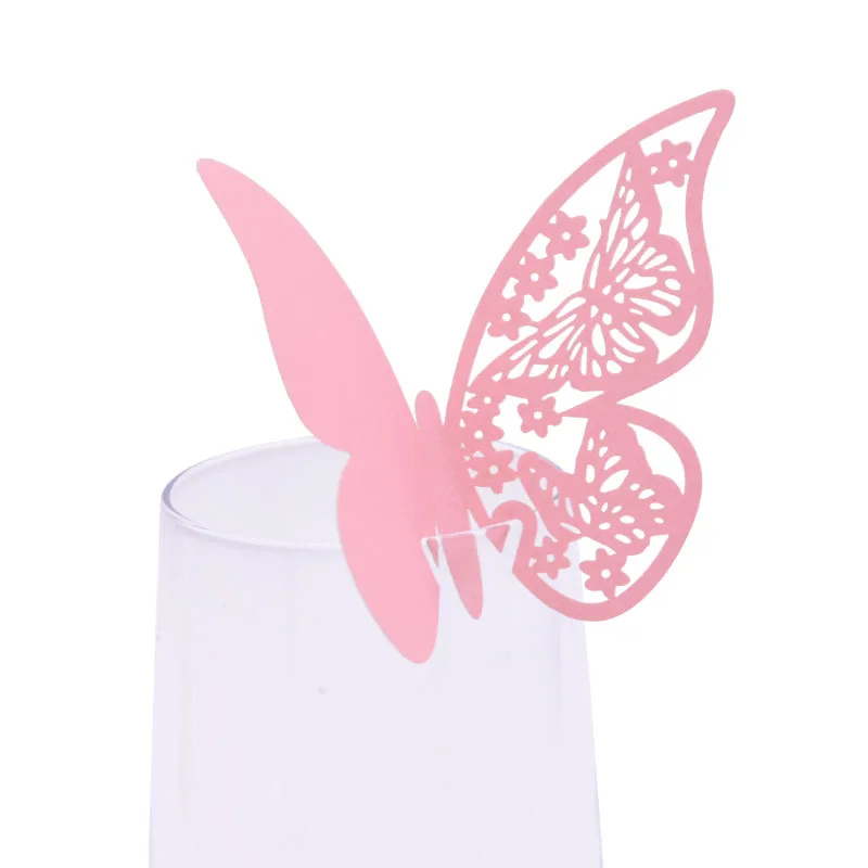 50Pcs Schmetterling Name Ort Karte Wein Glas Tasse Papier Karte für Hochzeit Geburtstag Dekoration Tisch Ereignis Partei Liefert Baby dusche – Detail 6