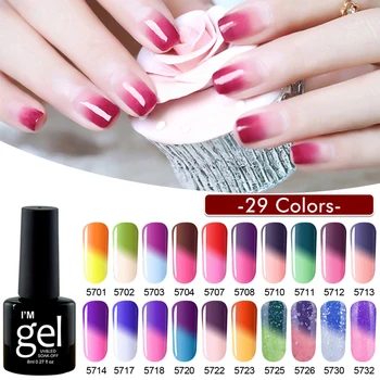 

Verntion Soak Off Temperature Change Color Ur Sugar Glitter Gel Soak UV Color Change Gel Varnish Gel Color Nail Art Gel Varnish