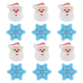

12Pcs Christmas Toys Flashing Lightweight Luminous Santa Claus Ring Toys Snowflake Ring Toys Rings Playthings for Party
