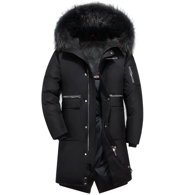 

Nice Winter Pop Style Luxury Fur Thick Warm High Quality Hooded Down Jacket Cold Essential Men Fashion Long Down Jacket