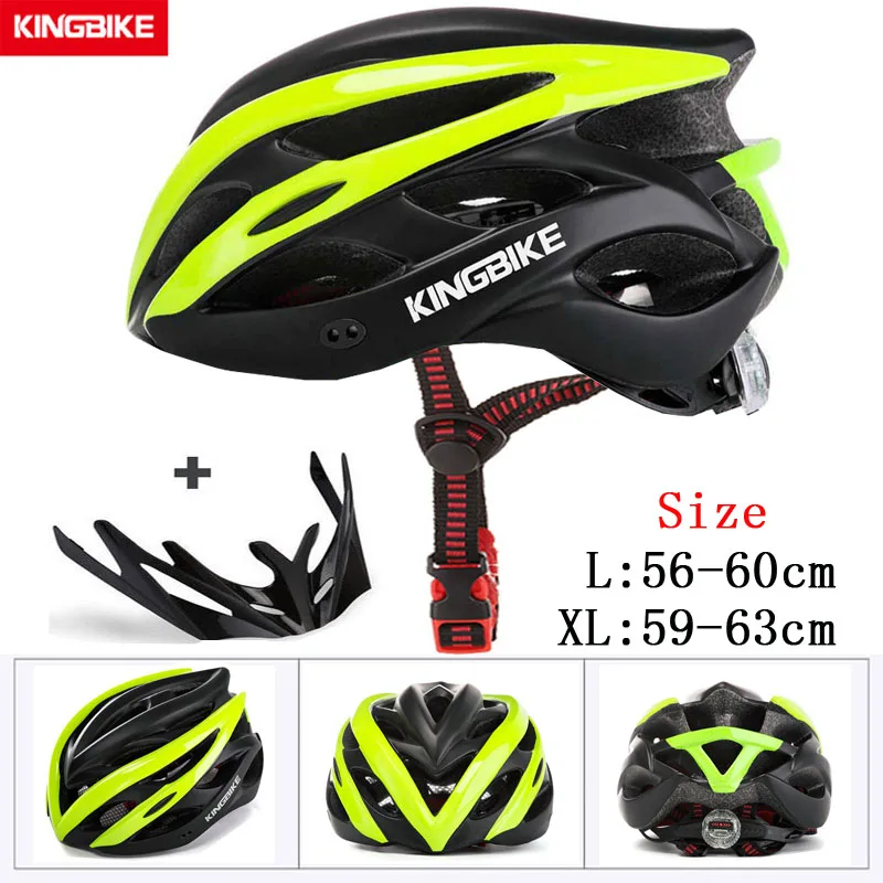 KINGBIKE мужской женский чехол для велосипедного шлема со светодиодный светильник велосипедный дорожный велосипедный шлем горная дорога ультра светильник шлемы mtb велосипедный шлем - Цвет: S-872-green