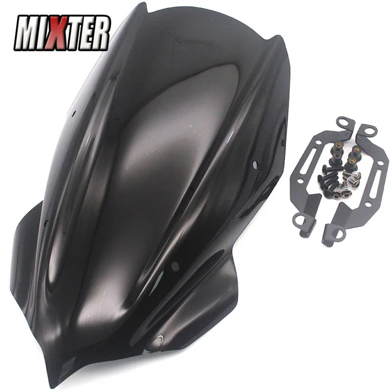 black Спортивный мотоцикл лобовое стекло Дефлектор козырек Визер для Kawasaki Z250 Z400 Z-250 Z-400 Z 250 Z 400 Double Bubble - Цвет: black