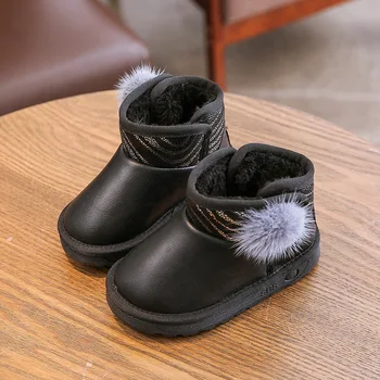 

Girls Boys Boots Winter Kids Snow Boots Sport Children Shoes For Boys Fashion 2019 New Leather Child Shoes Size 22-31