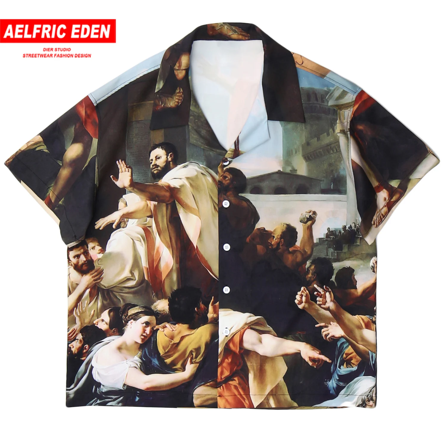 Aelfric Eden Painting Print Shirt Men Fashion Casual Cotton Short Sleeve Shirt Summer Harajuku Hip Hop Streetwear Loose Tops Aelfric Eden Painting Print Shirt Men Fashion Casual Cotton Short Sleeve Shirt Summer Harajuku Hip Hop Streetwear Loose Tops