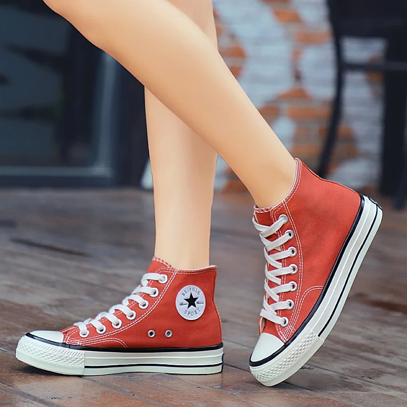 

2019 Autumn New Style Fashion Comfortable Retro Canvas Shoes WOMEN'S Shoes Lace-up Casual Hight-top Students Women Shoes Trendy