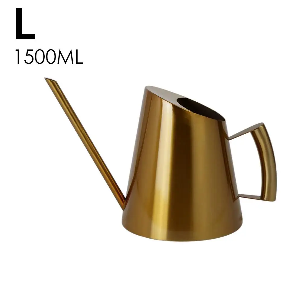 1500ml golden Садовый полив чайник с длинным горлышком из нержавеющей стали Форма лейки - Цвет: 1500ml golden