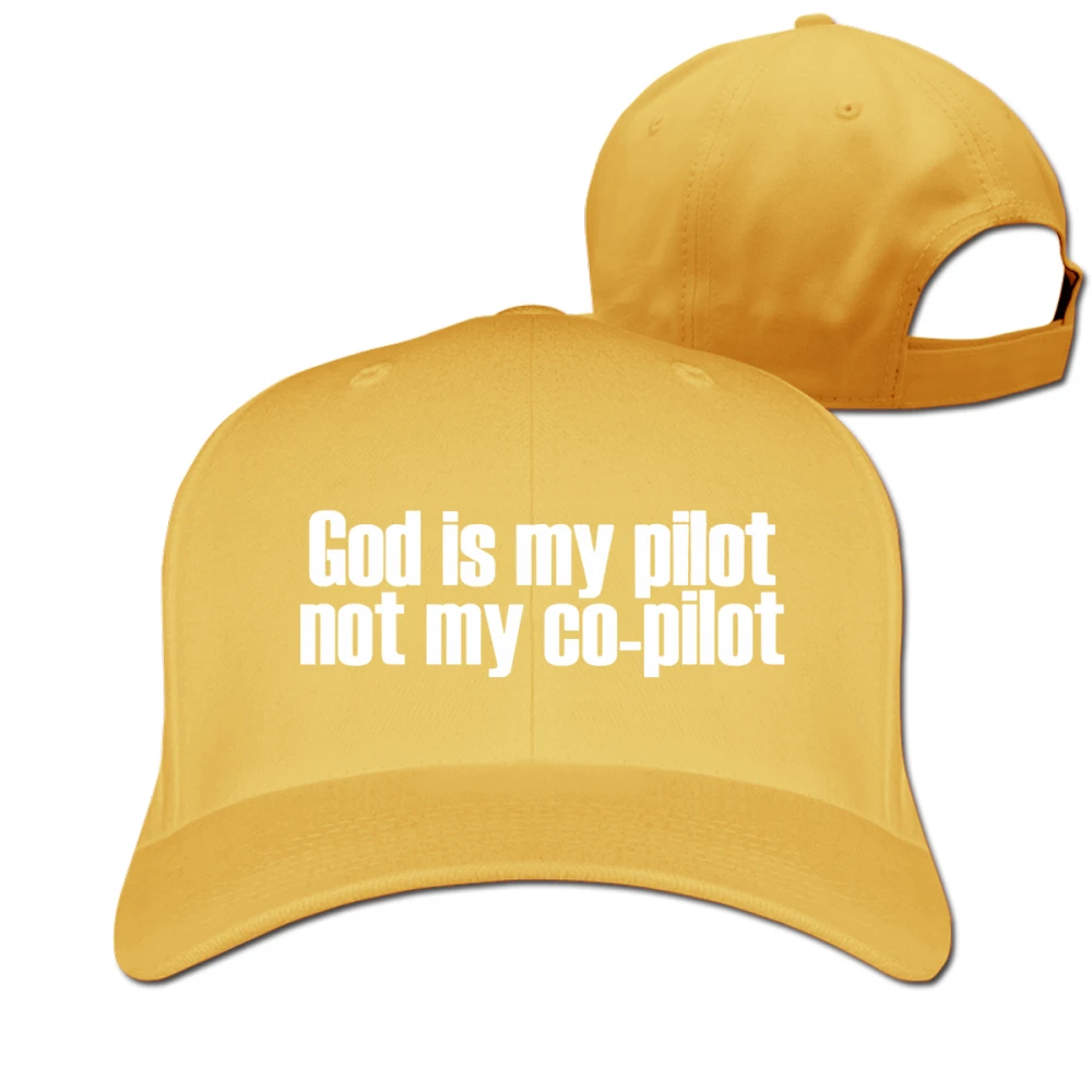God Is My Pilot Черная мужская Кепка унисекс, регулируемая шапка для гольфа, папы - Цвет: Цвет: желтый