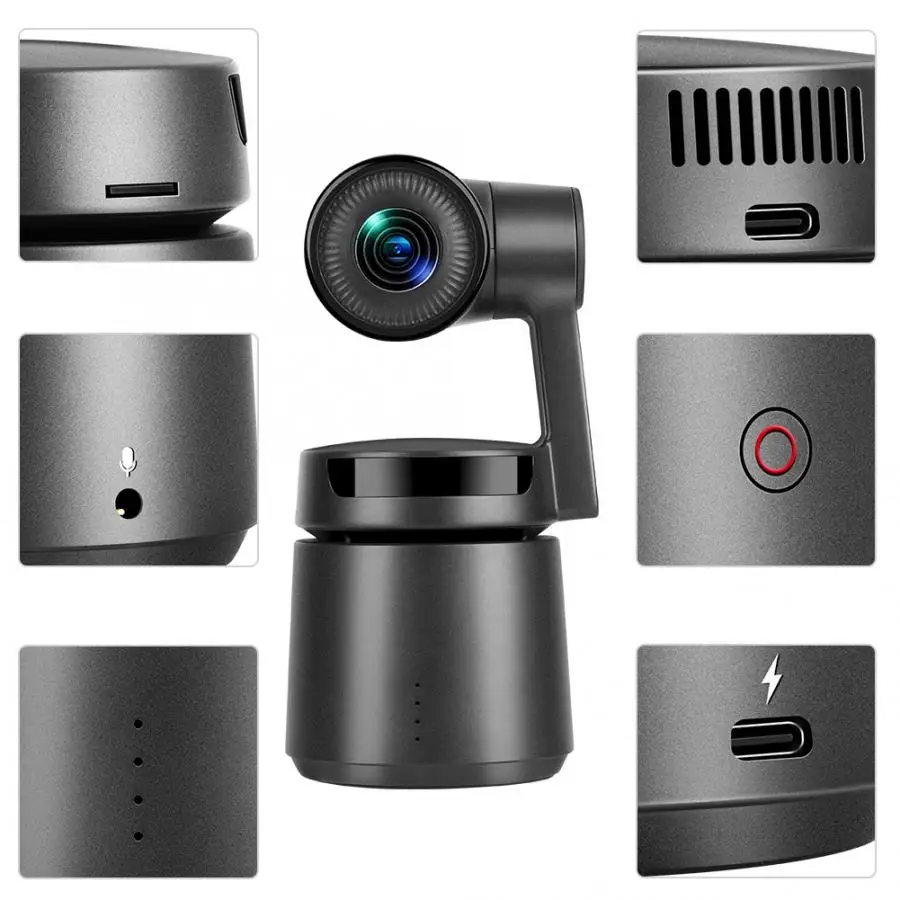 Мини-камера OBSBOT Tail 3-Axis Auto Director AI camera 1200mp HD 360 градусов Smart Sport Monitor camera Black kamera Cam