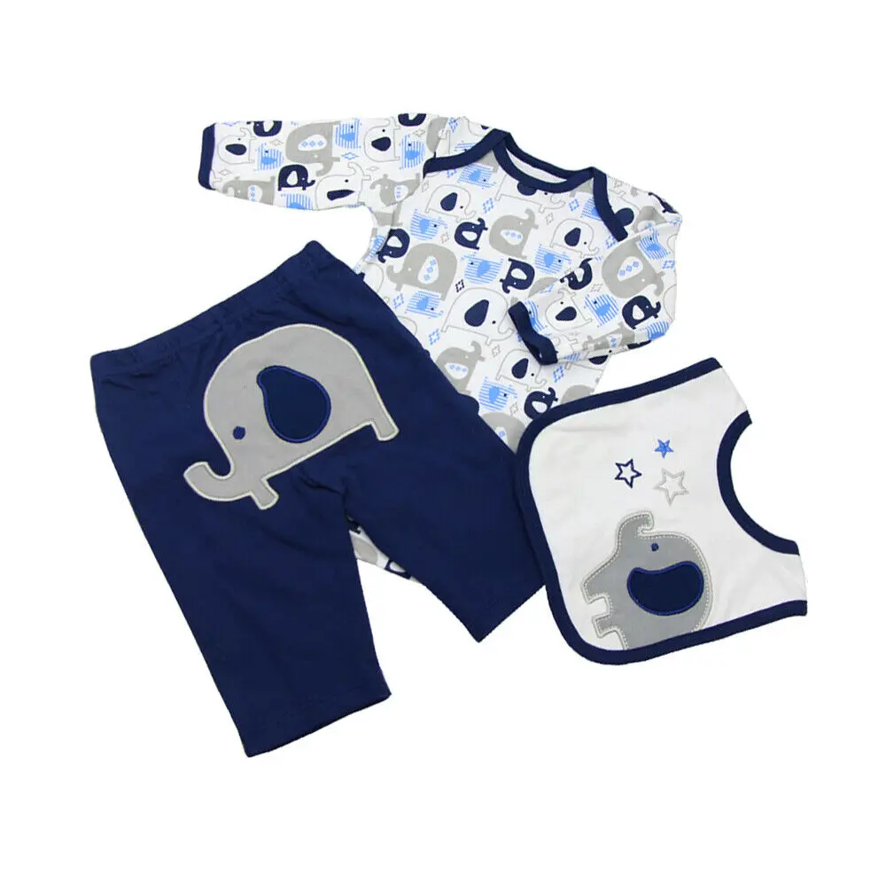 

Handmade Elephant-Print Romper Pants Set For 22''-23" Reborn Baby Girl Doll American Girl Doll Clothes Baby Doll Clothes