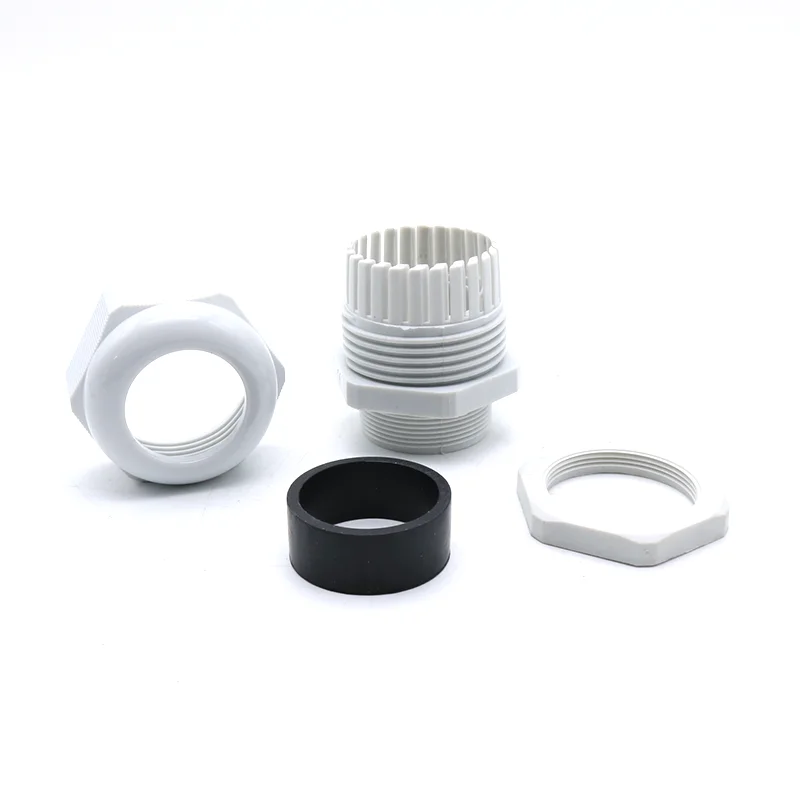 Cable Gland 10pcs IP68 M12 M16 M18 M20 M22 for 3-14mm Wire Cable CE White Black Waterproof Nylon Plastic Cable Gland Connector
