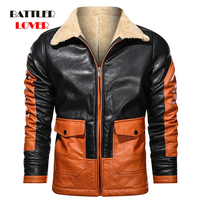 Retro Suede Zipper Jackets 2020 Mens Warm Motorcycle Coat Fashion Outerwear for Male Casual Bomber Outdoor Leather Biker Clothes