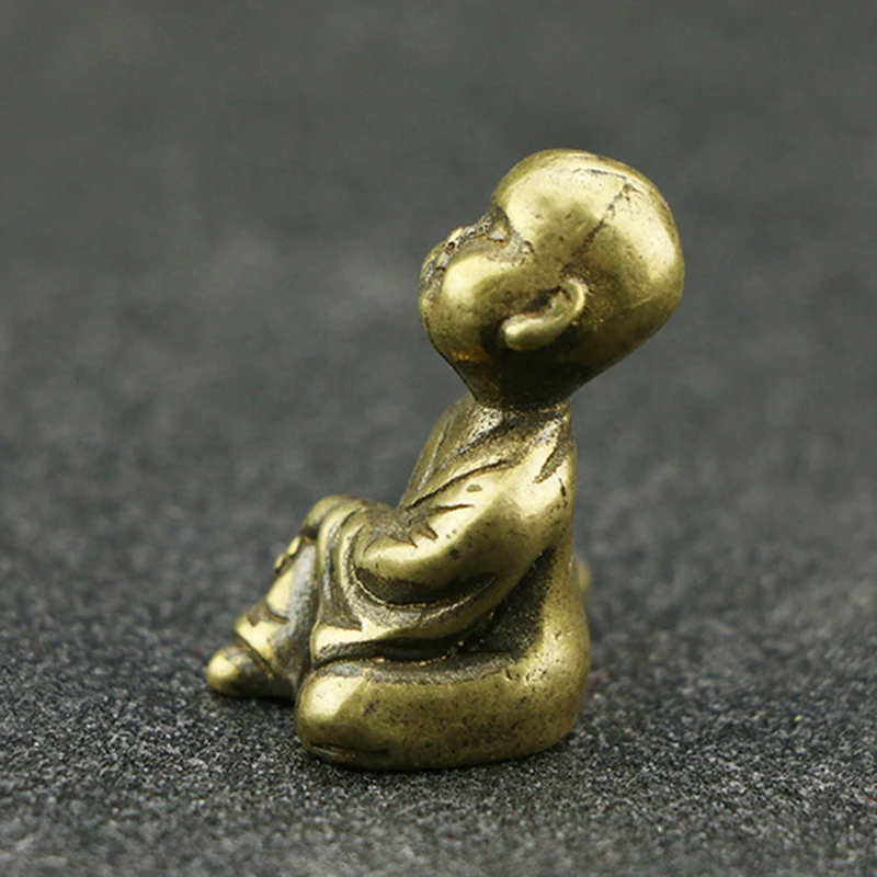 DIY китайская коллекция старая азиатская латунь молодой буддийский монах