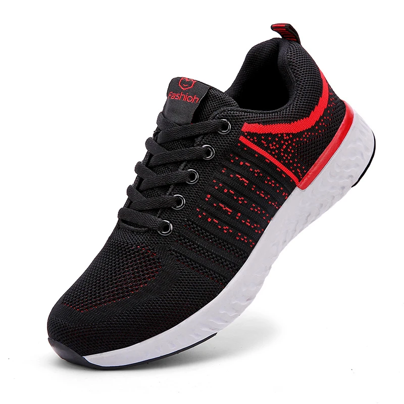 red woman sneakers Для женщин теннисные туфли Обувь с дышащей сеткой zapatillas hombre Deportiva; сезон весна-осень удобная обувь шнуровка тренажерный зал на свежем воздухе спортивные фирменные кроссовки на плоской подошве; Tenis Mujer - Цвет: red woman sneakers