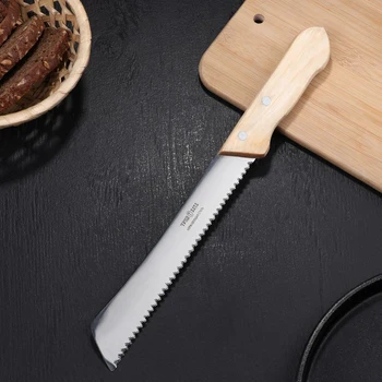 

Kitchen knife "Retro", for bread, blade 19.8 cm, with wooden handle