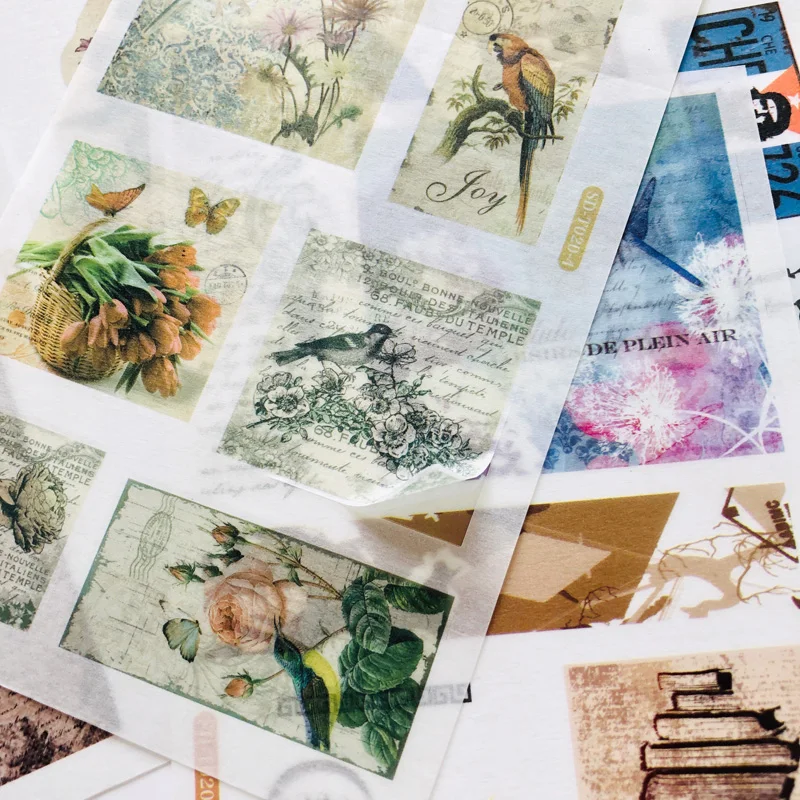 6 листов винтажная почта девушка пейзаж Бумага васи Наклейка ...