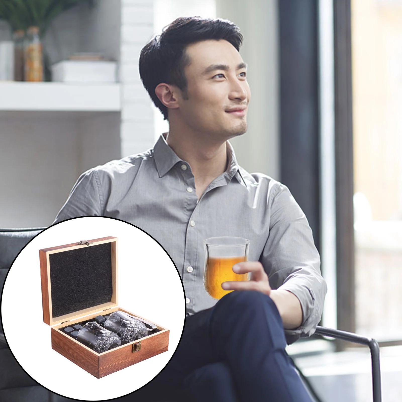 Камни для виски подарочный набор деревянная коробка камни с чашками щипцы |