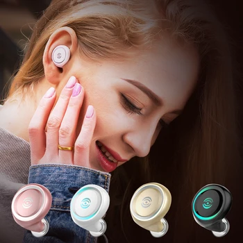 

New Brand Mini Wireless Bluetooth Earphone Super bass Bluetooth 5.0 Headset with mic Handsfree earbuds for iphone Huawei xiaomi