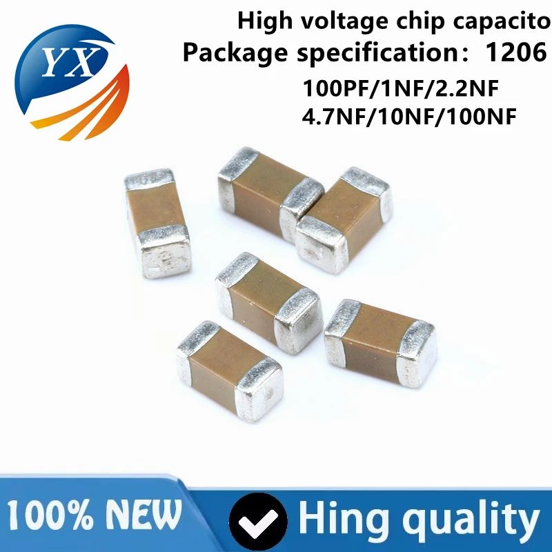 100 шт. конденсатор микросхем высокого напряжения 1206 х7 R 10% SMD 100PF 1NF 10NF 103K 100NF 104K