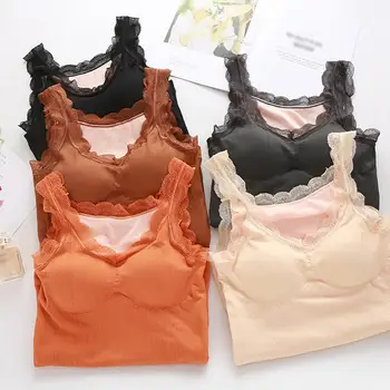 

2019 Women Thermal Vest Bra Underwear Sleeveless Waistcoat Tank Top Winter Warm Women Tops Soft Elastic Thermo Shirt Women Vest