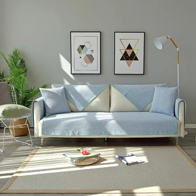 Four seasons universal fabric cotton sofa cushion, simple modern cotton woven sofa cover towel cover