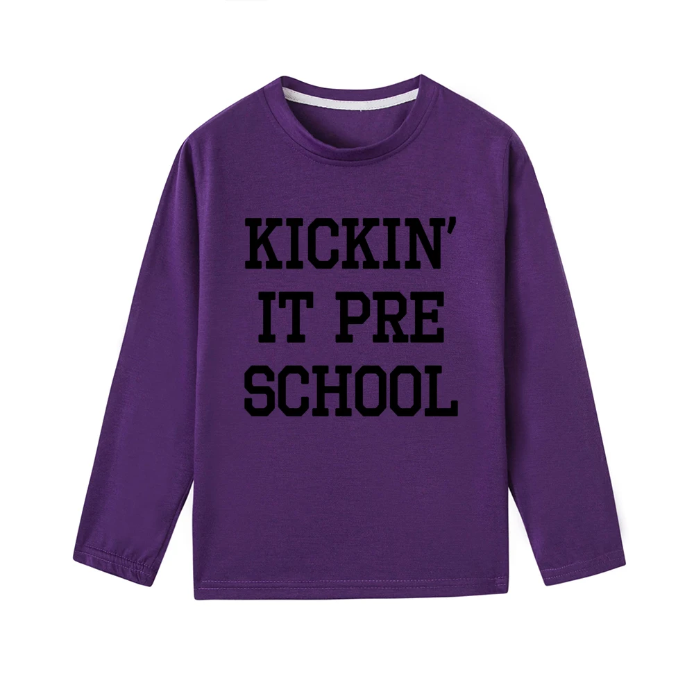 Kickin It, топы с длинными рукавами для детей дошкольного возраста, рубашка для мальчиков блузка для девочек детская одежда весенне-Осенние футболки Модная одежда - Цвет: 42X2-KLTPP-