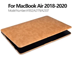Étui à rabat en cuir pour Apple Macbook Air 13, A2179 A1932 A2337, 2020 