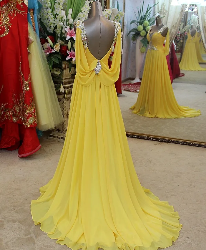 Роскошные Стразы Кристалл vestidos формальные невесты вечернее платье Фиолетовый шифон желтый Длинные платья для выпускников
