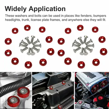 

Replacement Washer bolt 20x Red CNC Aluminum Engine Bay M6 Accessories