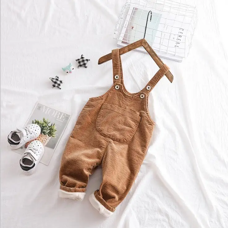 Новые вельветовые комбинезоны для девочек и мальчиков, плотные модные длинные штаны для детей 0-3 лет, PP38 - Цвет: Оранжевый