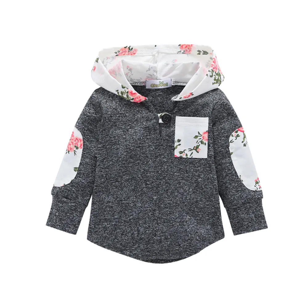 Коллекция года, Весенняя Детская толстовка с капюшоном зимняя детская рубашка для маленьких мальчиков одежда для малышей хлопковая одежда с цветочным принтом для девочек L5010916