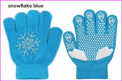 Snowflake blue Красочные волшебные перчатки для фигурного катания на запястье тренировочные теплые перчатки для рук термоутолщенная безопасность для детей горный хрусталь Клей Нескользящие - Цвет: Snowflake blue