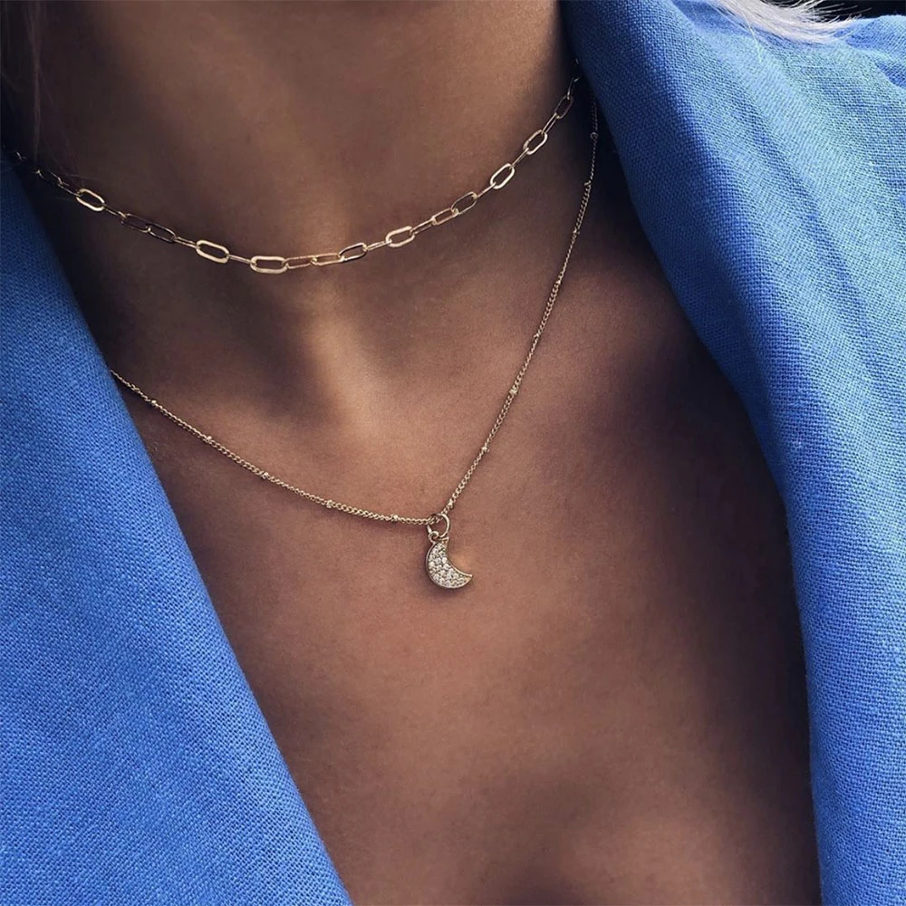 Boho винтажное модное многослойный ожерелье s для женщин Многоэлементный геометрический Хрустальный каменный кулон длинное ожерелье подарок ювелирные изделия