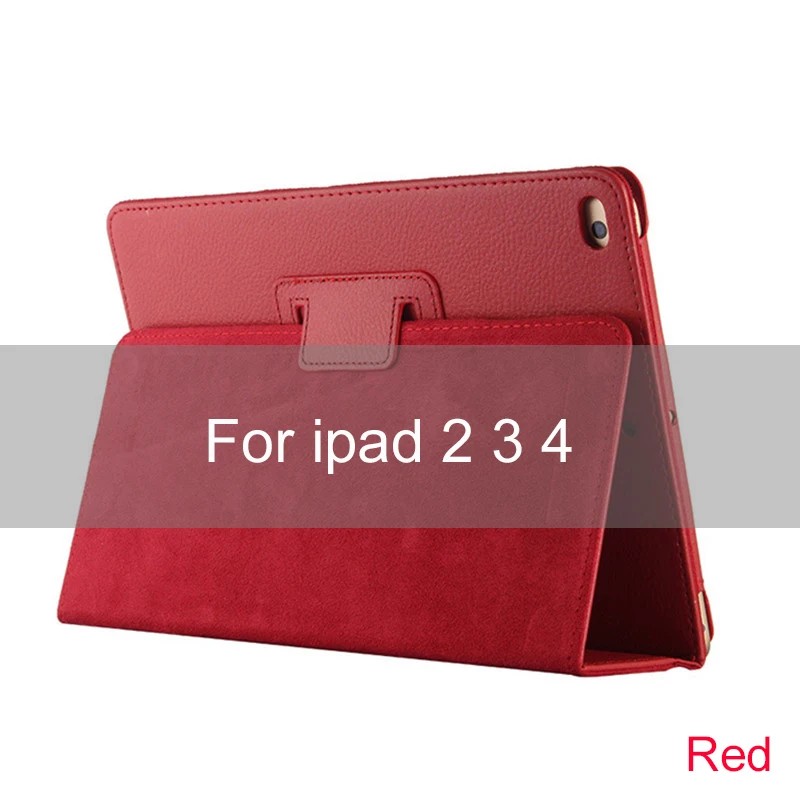 Essidi противоударный кожаный чехол для ipad 2 3 4th Genration Планшет Флип защитный чехол кожа для ipad 2 3 4-го поколения - Цвет: Красный