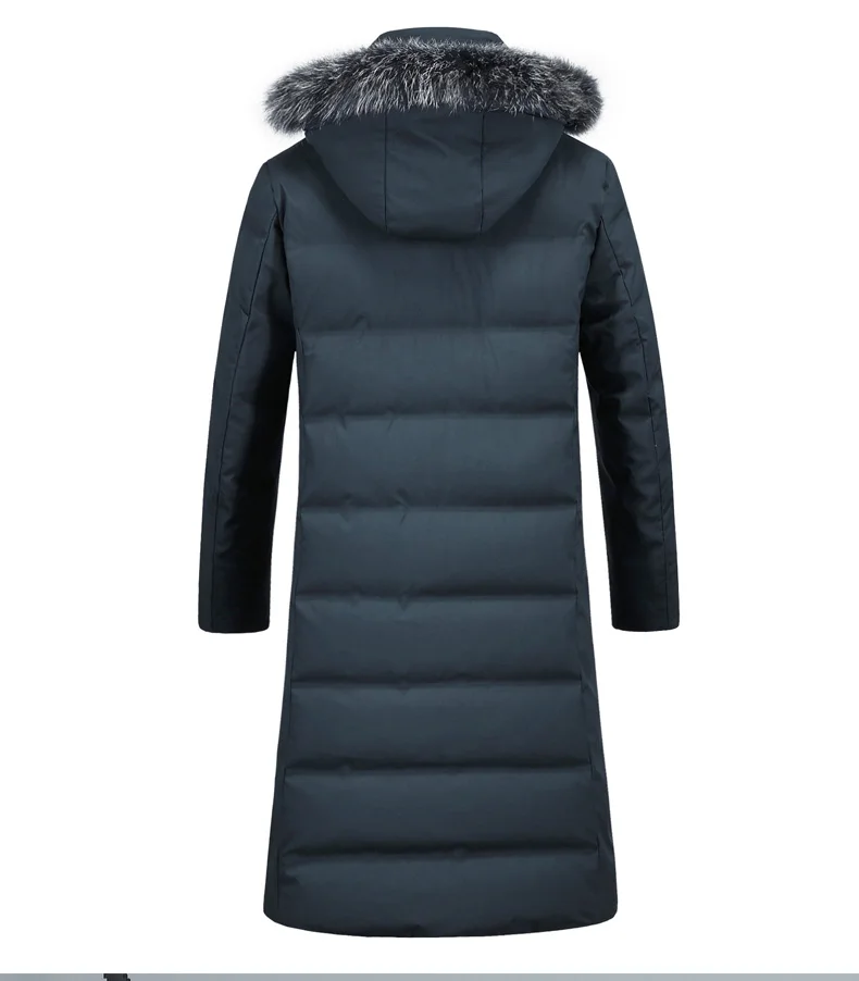 New Autumn/winter Thick Down Jacket for Men Casual Fox Down Collar Warm Long Hat Detachable White Duck Down Slim