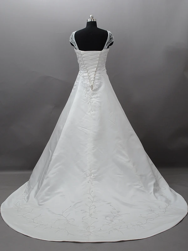 Милое длинное атласное свадебное платье с коротким рукавом и коротким шлейфом vestido de noiva вечерние платья для матери невесты