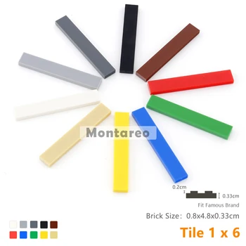 

MOC flat Tiles 1x6 with groove 6636 tablet DIY Building Block Bricks Compatible LegoIN Assembles Particle Parts 100pcs/lot Brick