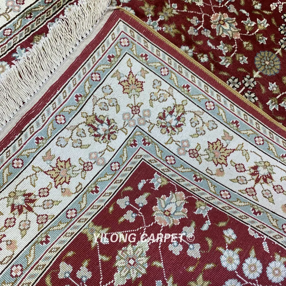 Yilong 2.5 'x4' классический красный персидский шелковый ковер Vantage ручной работы изысканный персидский шелковый ковер (J13B2.5x4)