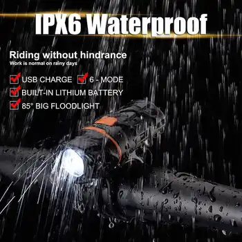 

Waterproof 2000lm Bicycle Light USB Rechargeable LED Bike Headlamp luces bicicleta farol Bike Front light Cycling accessories