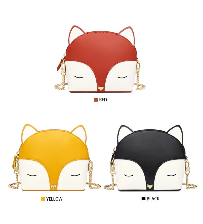 FOXER милая сумка через плечо для девочек смешанных цветов кожа Kawaii сумки на плечо женская сумка на цепочке с принтами животных милый кошелек 954053F