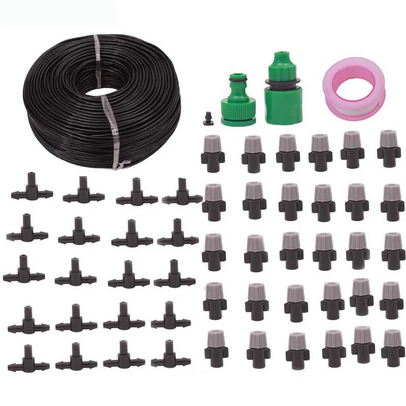 

25M Automatic Watering Distribution Tubing Irrigation Greenhouse Plant Watering Atomizing Nozzle Drip Accessories Cooling Suite