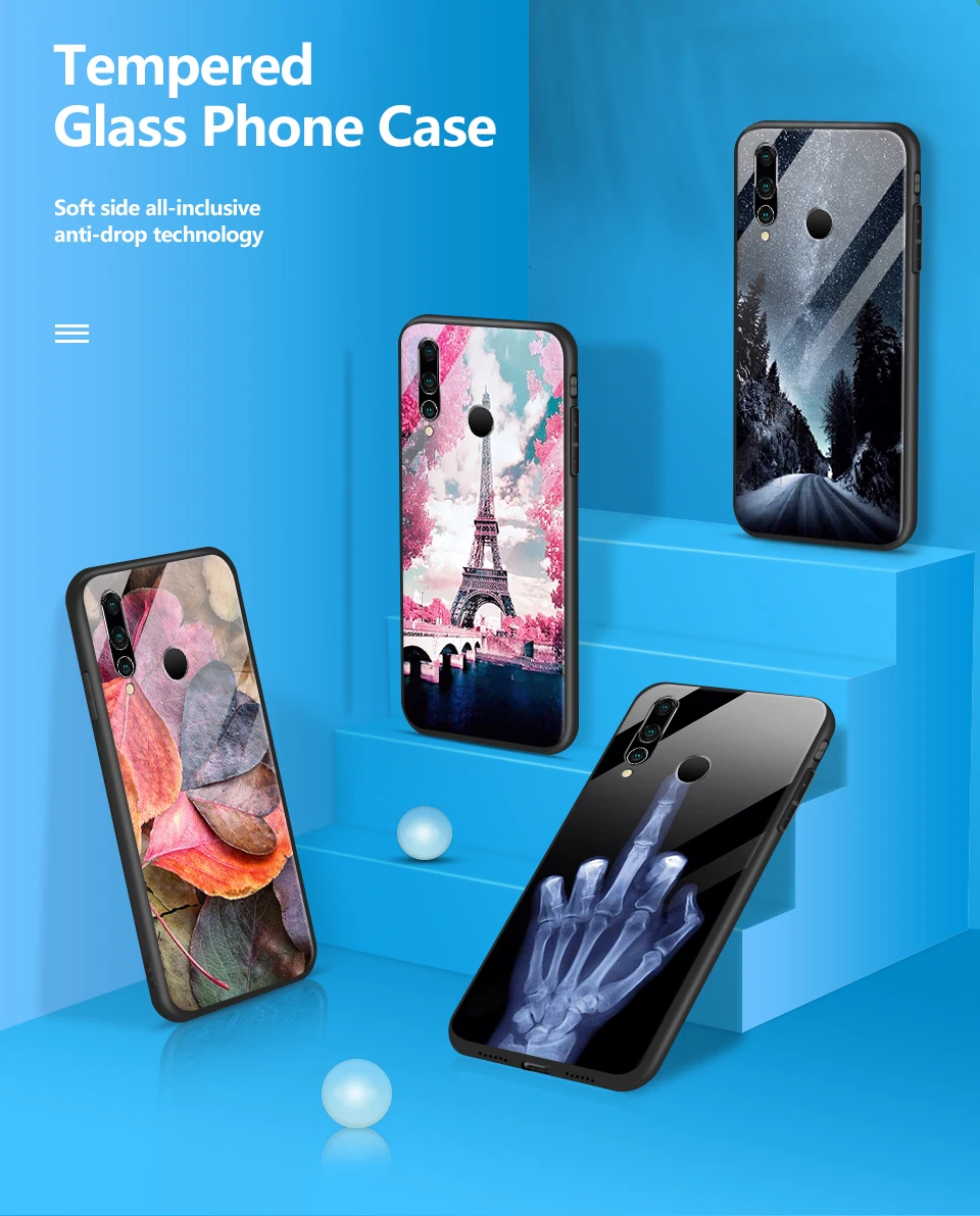 Для Huawei NOVA 2 3 4 звездный узор из закаленного стекла Жесткий Чехол для Nova2 полная Защита задняя крышка Nova3 4 ТПУ ударопрочный корпус