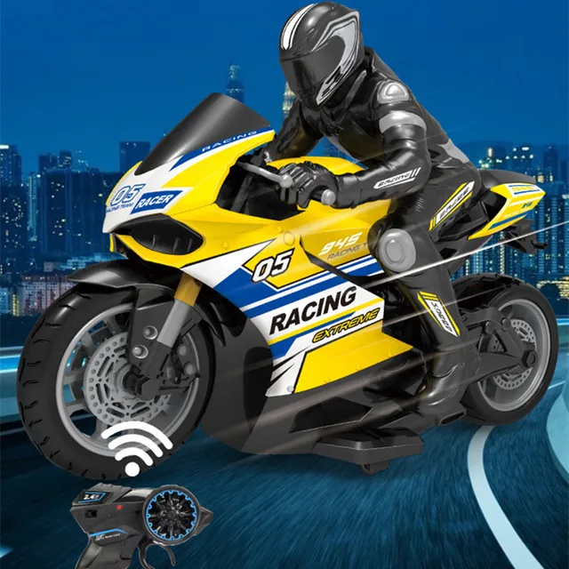25KM/H High Speed RC Stunt Motorbike Drift Racing Car Simulation Motorcycle With Rechargable Battery Power Motor Motorcycle Toys 5