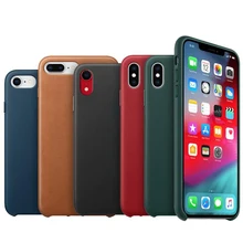 Кожаный чехол с логотипом для iphone 7, 8 plus, X, XS, XR, XS, MAX, настоящий кожаный чехол для телефона, для iphone 11 pro, Max, кожаный чехол